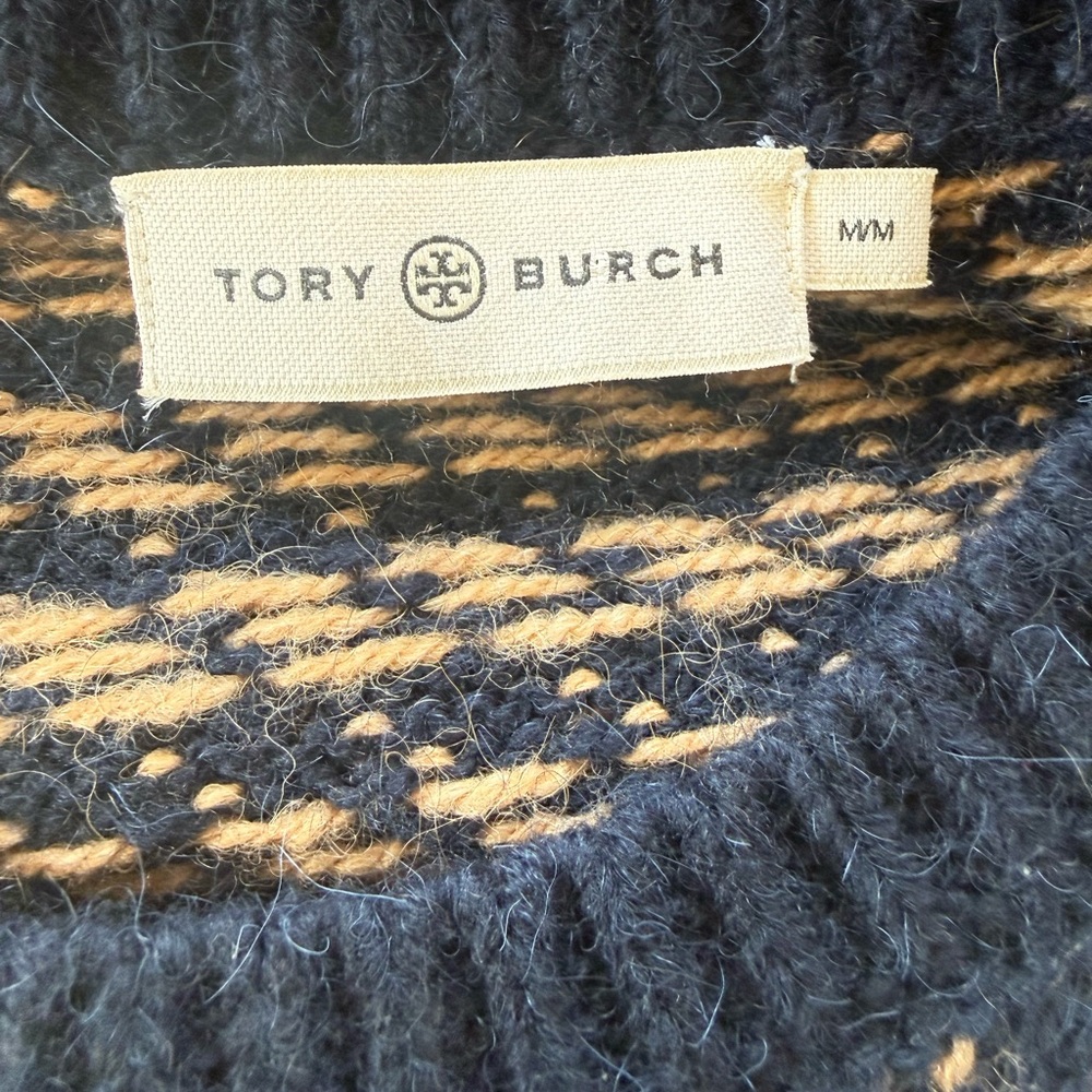 Tory Burch navy and light Brown Knit Sweater Vest - Picture 8 of 9